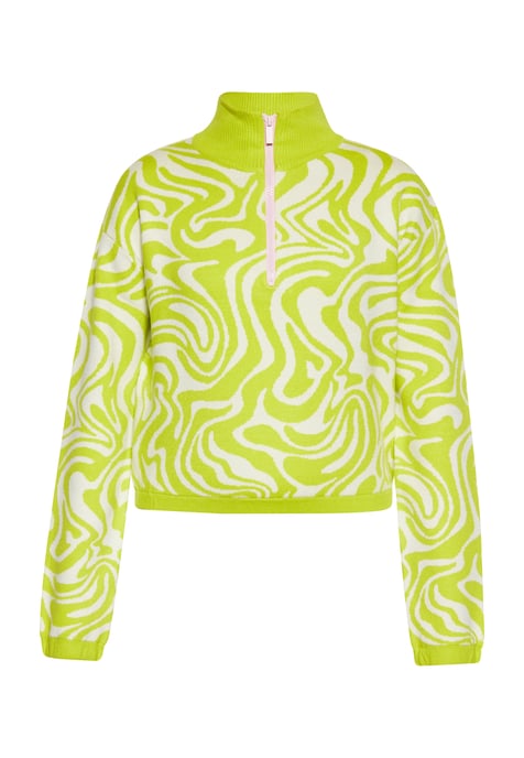 Mymo Pullover Frauen WOLLWEISS LIMETTE - Image 1