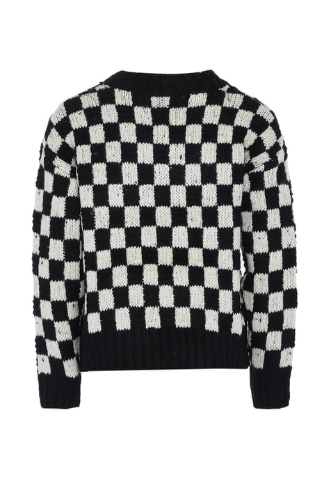 Mymo Pullover Frauen WEISS SCHWARZ KARIERT - Image 2