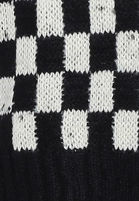 Mymo Pullover Frauen WEISS SCHWARZ KARIERT - Image 3