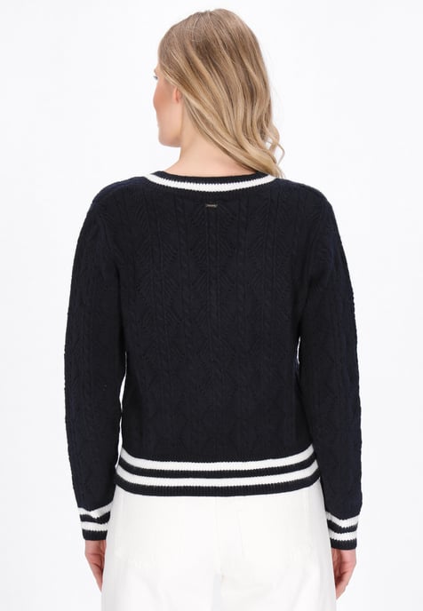 Dreimaster Pullover Frauen marineblau cremeweiß - Image 4