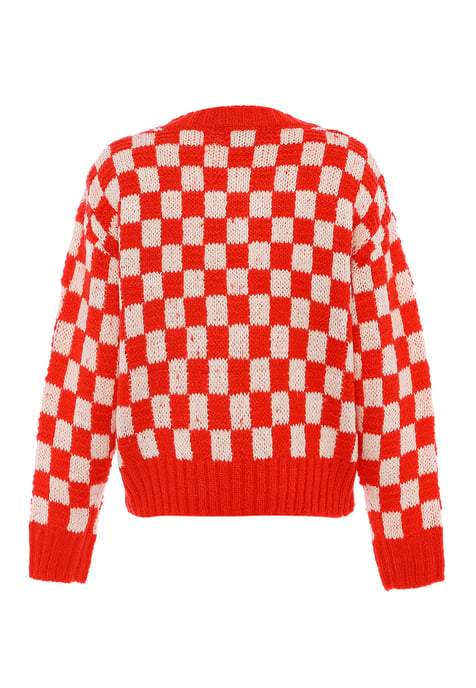 Mymo Pullover Frauen WEISS ROT KARIERT - Image 2