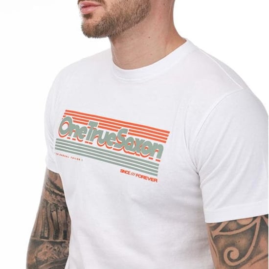 One True Saxon Forever Herren T-Shirt in Weiß - Image 3