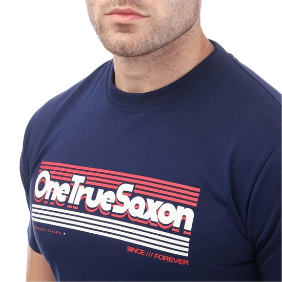 One True Saxon Forever Herren T-Shirt in Marineblau - Image 3