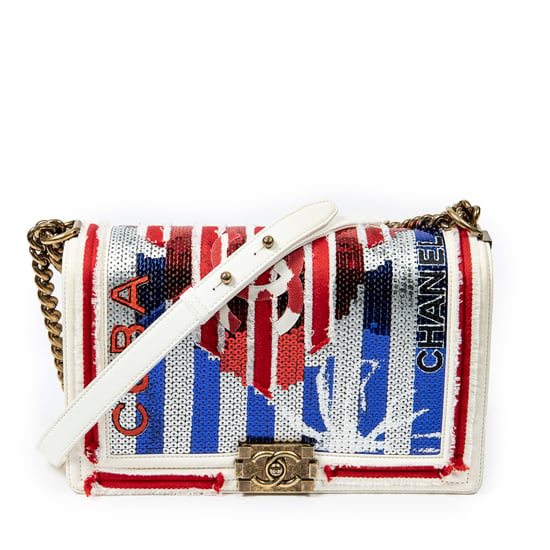 Paris-Cuba Multicolor Sequin Medium Boy Bag Umhängetasche - Image 1
