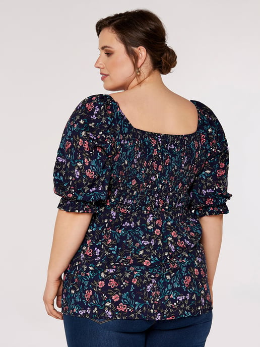 Apricot Floral Milkmaid Top - Image 5