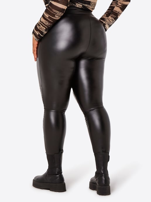 Apricot Lederlook Biker Leggings - Image 3