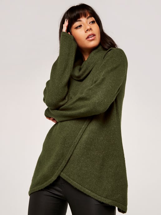Apricot Rollkragen Wickelpullover - Image 3