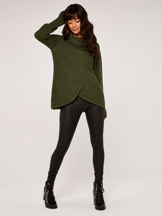 Apricot Rollkragen Wickelpullover - Image 4