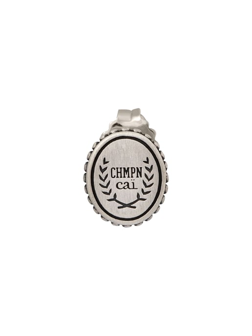 cai Single Ohrstecker 925/-Sterling Silber satiniert oxodiert Champion Wappen - Image 2