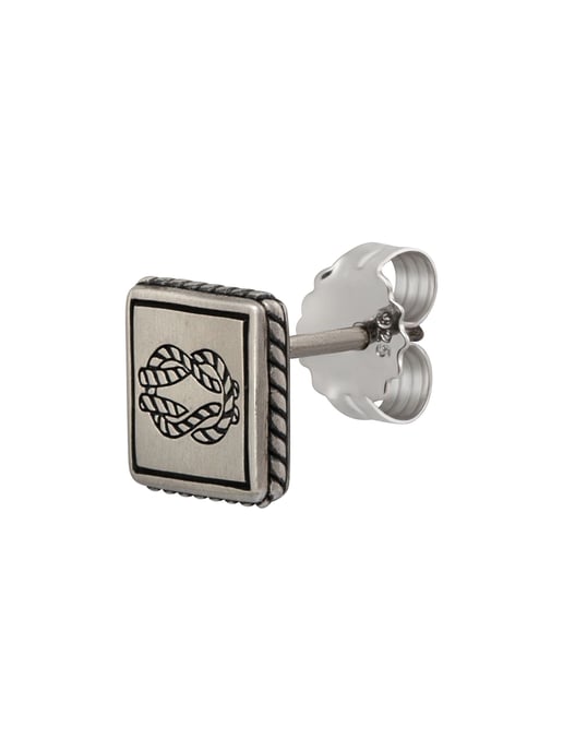 cai Single Ohrstecker 925/-Sterling Silber matt oxodiert Sailor Wappen Tau - Image 3