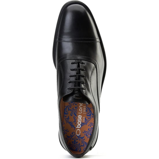 Base London Revers-Leder Herren Schwarz Oxford Schuhe - Image 4