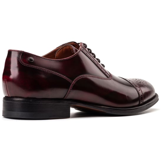 Base London Franklin Leder Herren Bordo Oxford Schuhe - Image 2