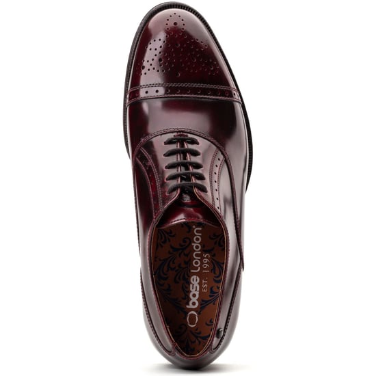 Base London Franklin Leder Herren Bordo Oxford Schuhe - Image 4