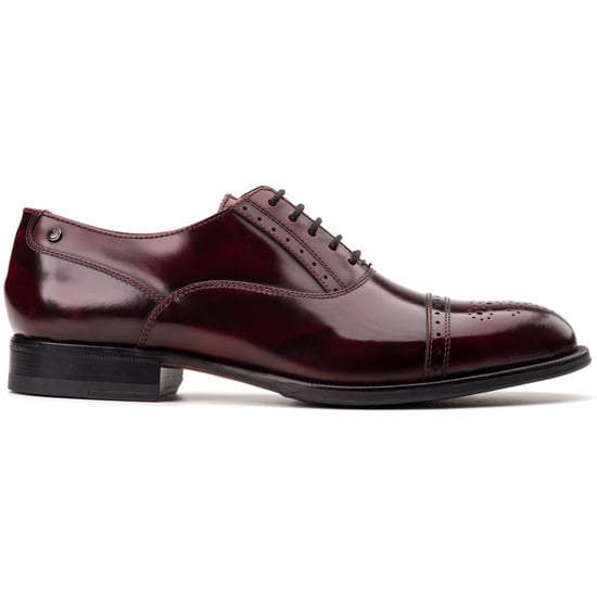 Base London Franklin Leder Herren Bordo Oxford Schuhe - Image 5