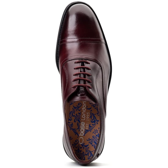 Base London Revers Leder Herren Bordo Oxford Schuhe - Image 4