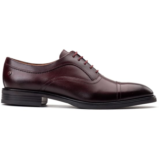 Base London Revers Leder Herren Bordo Oxford Schuhe - Image 5