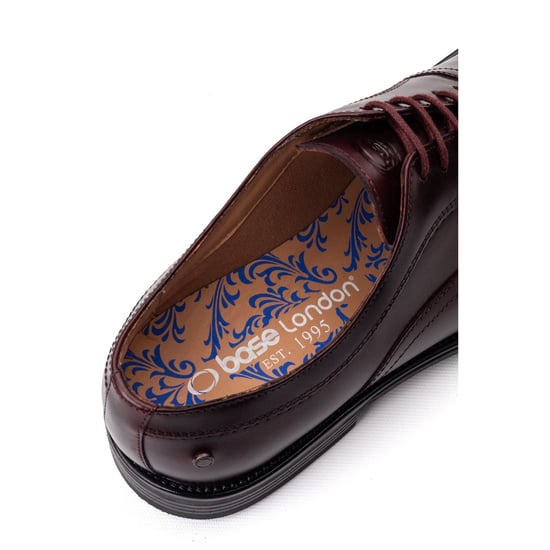 Base London Revers Leder Herren Bordo Oxford Schuhe - Image 6