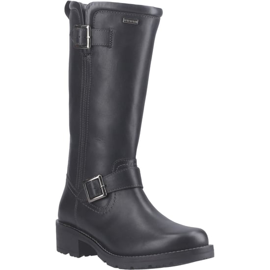 Hunter Skye Hohe Stiefel Leder Damen Schwarze Stiefel - Image 1