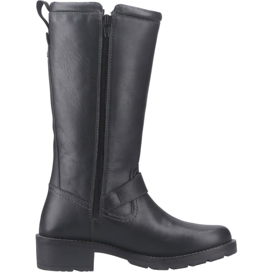 Hunter Skye Hohe Stiefel Leder Damen Schwarze Stiefel - Image 4