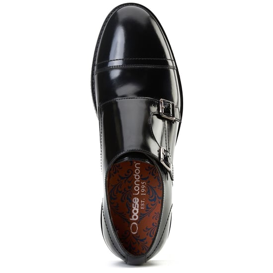 Base London Knight Herrenschuhe Aus Schwarzem Leder Mit Doppeltem Monk Riemen - Image 4