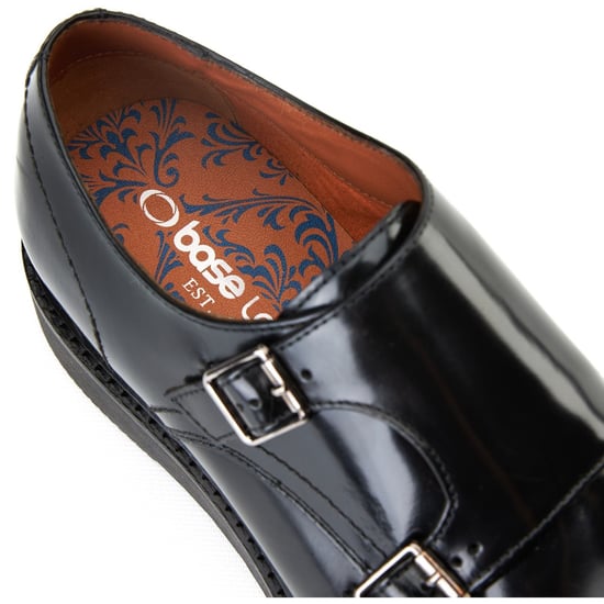 Base London Knight Herrenschuhe Aus Schwarzem Leder Mit Doppeltem Monk Riemen - Image 6