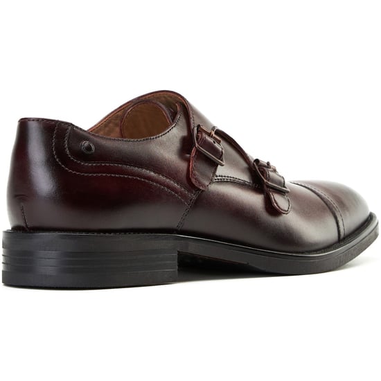 Base London Taper Leder Herren Bordo Doppel-Monk-Schuhe - Image 2