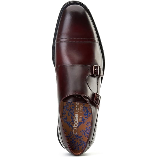 Base London Taper Leder Herren Bordo Doppel-Monk-Schuhe - Image 4