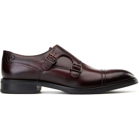 Base London Taper Leder Herren Bordo Doppel-Monk-Schuhe - Image 5