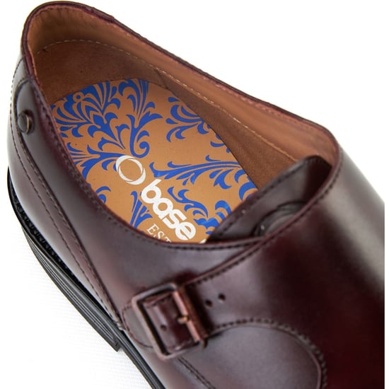 Base London Taper Leder Herren Bordo Doppel-Monk-Schuhe - Image 6