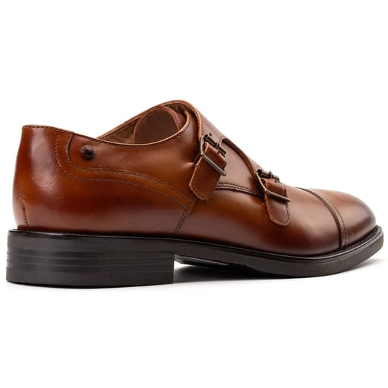 Base London Taper Leder Herren Tan Doppel-Monk-Schuhe - Image 2