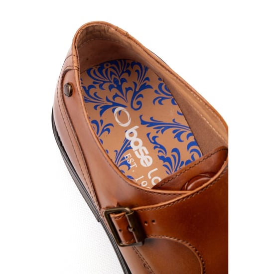 Base London Taper Leder Herren Tan Doppel-Monk-Schuhe - Image 6