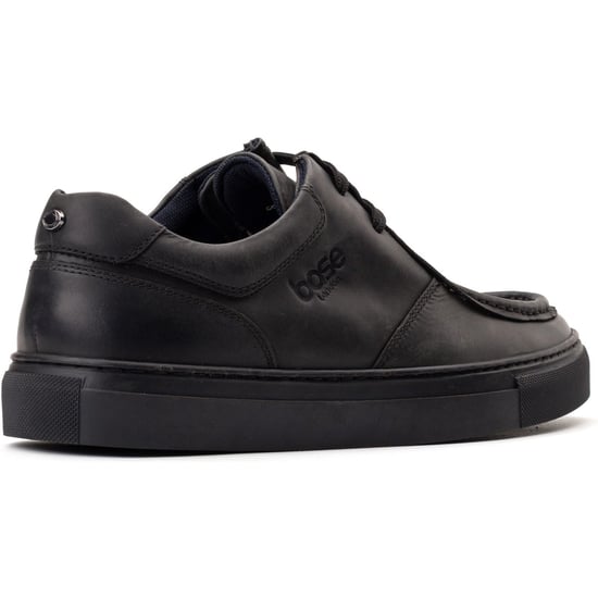 Base London Dalston Leder Herren Schwarz Mokassin Schuhe - Image 2