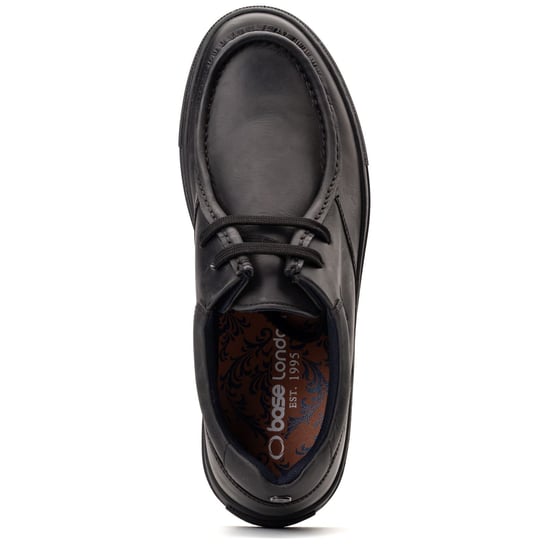 Base London Dalston Leder Herren Schwarz Mokassin Schuhe - Image 4