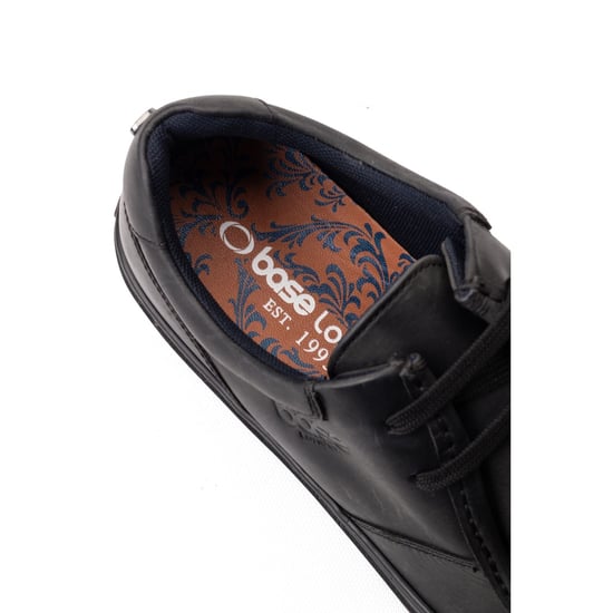 Base London Dalston Leder Herren Schwarz Mokassin Schuhe - Image 6