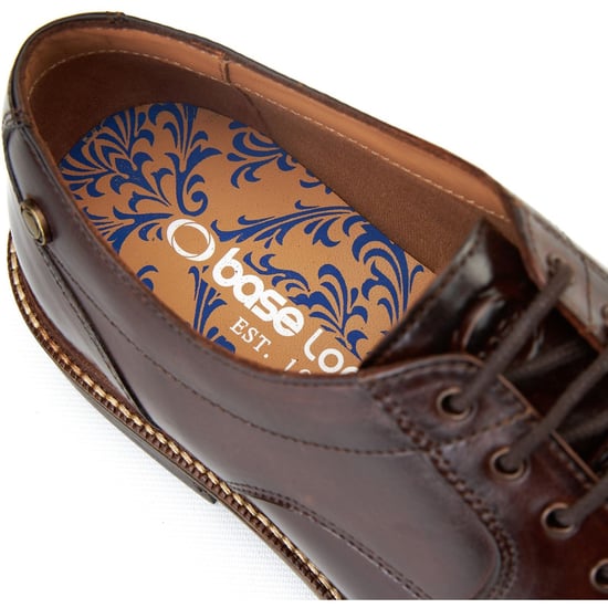 Base London Surrey Leder Herren Schnürschuhe Burnt Brown - Image 6