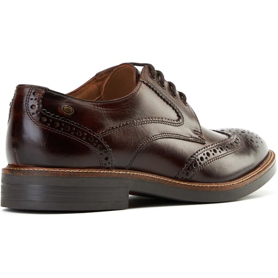 Base London York Lederschuhe Für Männer In Verbranntem Braun Mit Brogue Muster - Image 2