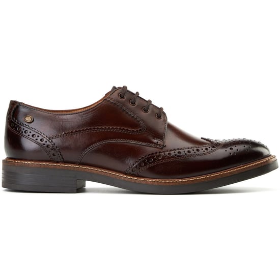 Base London York Lederschuhe Für Männer In Verbranntem Braun Mit Brogue Muster - Image 5