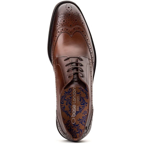 Base London Herren Braun Brogues Schuhe aus Leder mit Tasche - Image 4