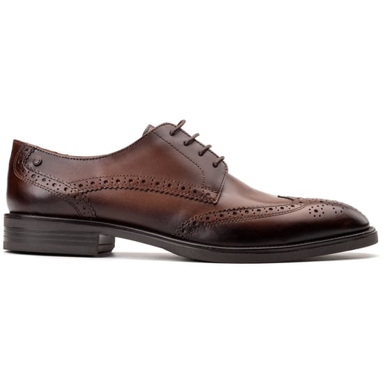Base London Herren Braun Brogues Schuhe aus Leder mit Tasche - Image 5