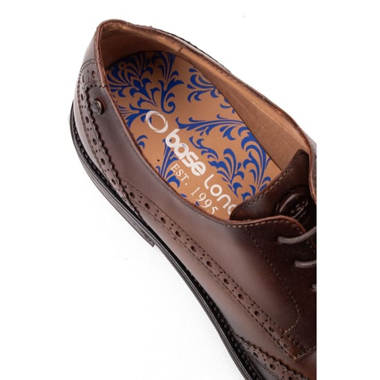 Base London Herren Braun Brogues Schuhe aus Leder mit Tasche - Image 6
