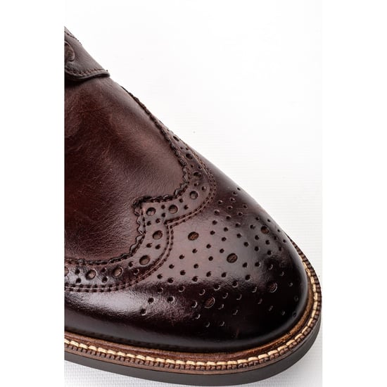 Base London Bristol Lederschuhe Für Männer In Verbranntem Braun Mit Brogue Muster - Image 6
