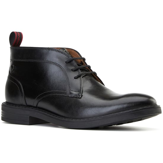 Base London Lincoln Herren Schwarze Leder Knöchelstiefel - Image 1