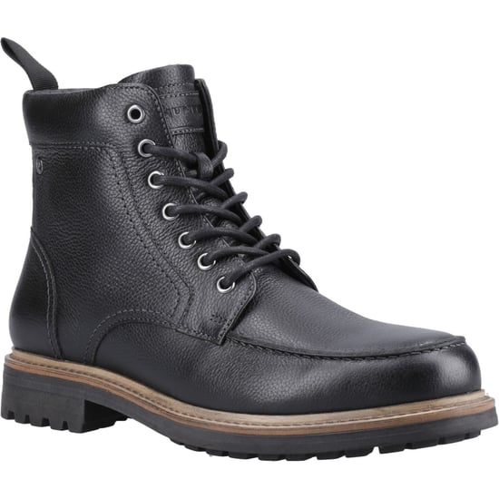 Hunter Shaws Ankle Boot Herren Schwarze Leder Knöchelstiefel - Image 1