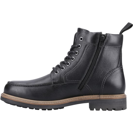 Hunter Shaws Ankle Boot Herren Schwarze Leder Knöchelstiefel - Image 4