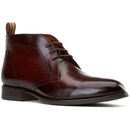Base London Wallis Leder Herren Burnt Brown Knöchelstiefel - Image 1