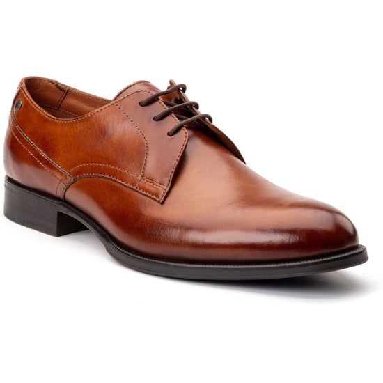 Base London Edison Leder Herren Schnürschuhe In Verbrannter Tan-farbe - Image 1
