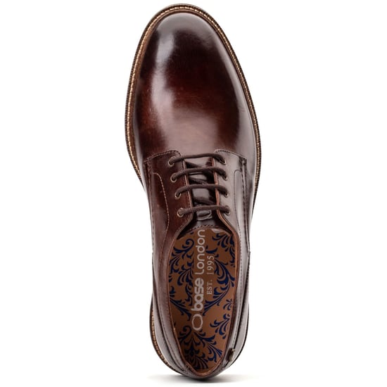 Base London Durham Leder Herren Schnürschuhe in verbranntem Braun - Image 4