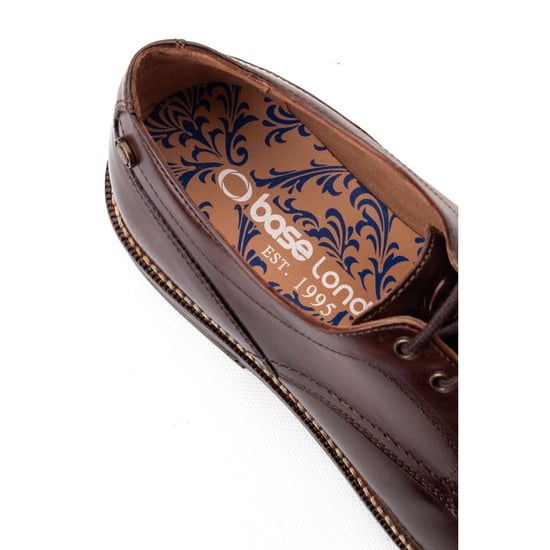Base London Durham Leder Herren Schnürschuhe in verbranntem Braun - Image 6