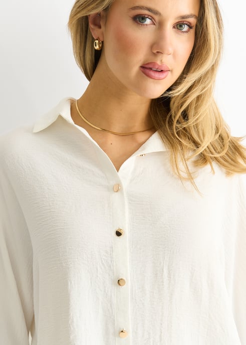 Weiße Kimono-Bluse in Übergröße - Image 2