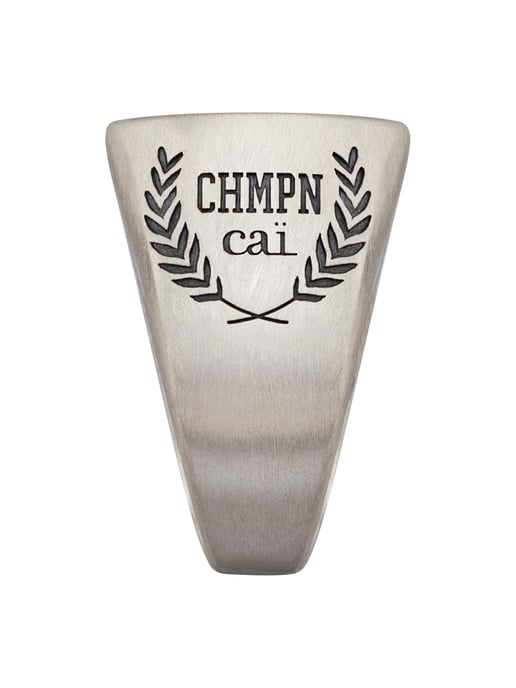 cai Ring 925/- Sterling Silber Siegelring satiniert oxidiert Champion Wappen - Image 5